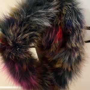 Multicolor mink scarf